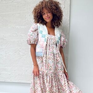 Free People Noelana Gilet Square Patchwork Florals Freya Simmons O/S